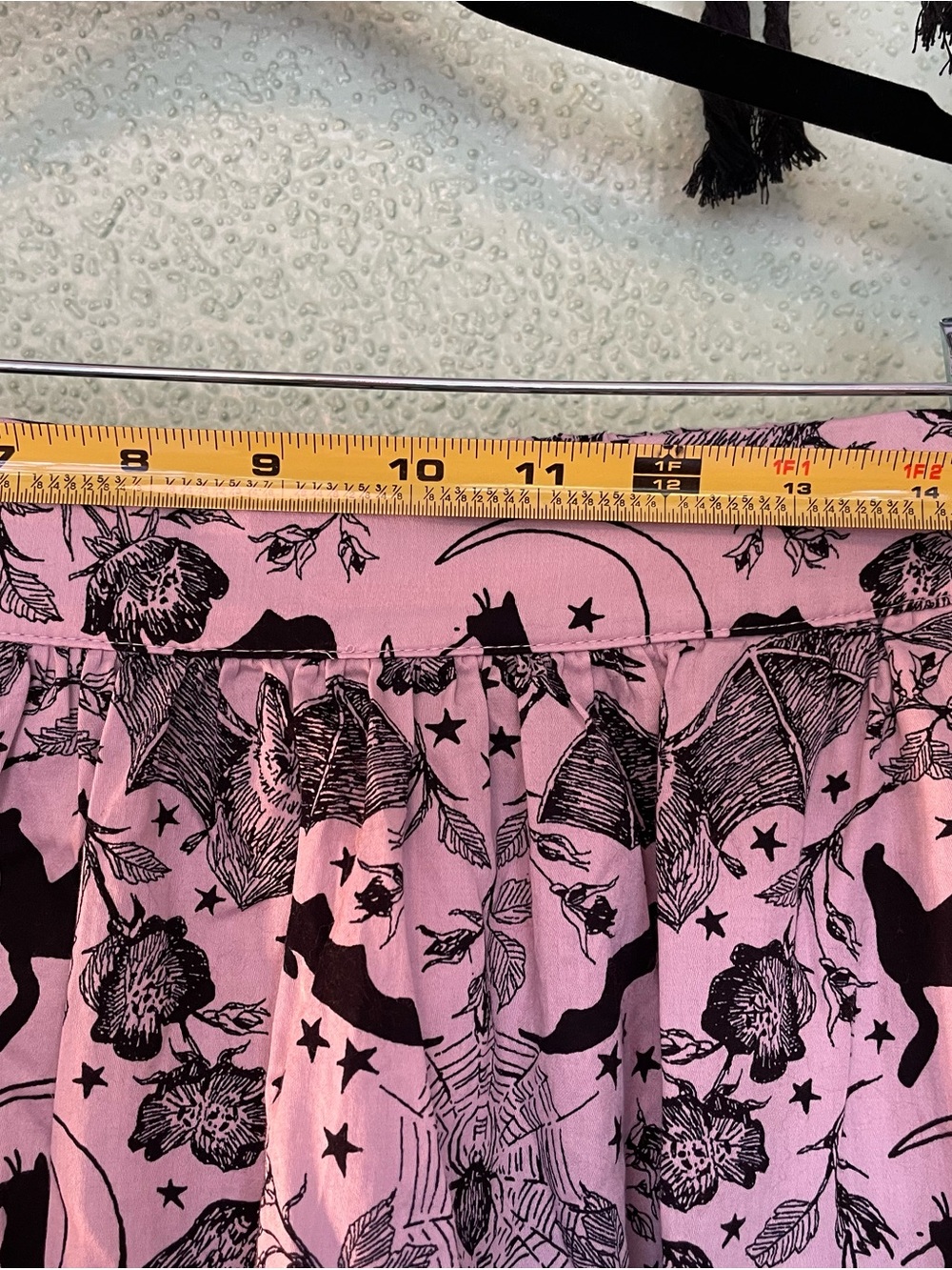 Modcloth Lavender Halloween Cat Print Skirt with Pockets - Picture 3 of 5